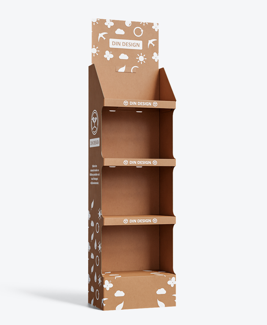 Produktställ i Kartong - Slim ECO Light (Max 3 kg/Hyllplan) Vit | Displaymaterial & Mässprodukter > Butiksdisplayer > Produktställ