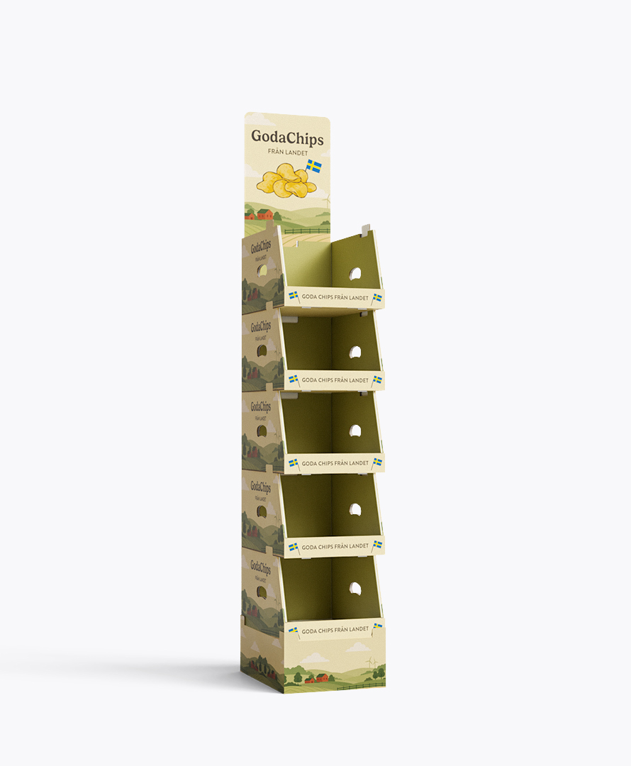 Produktställ i Kartong - Modular Small (30 x 40 x 166 cm) | Displaymaterial & Mässprodukter > Butiksdisplayer > Produktställ