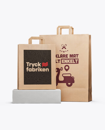 Papperskassar med tryck – Platta handtag – Natur